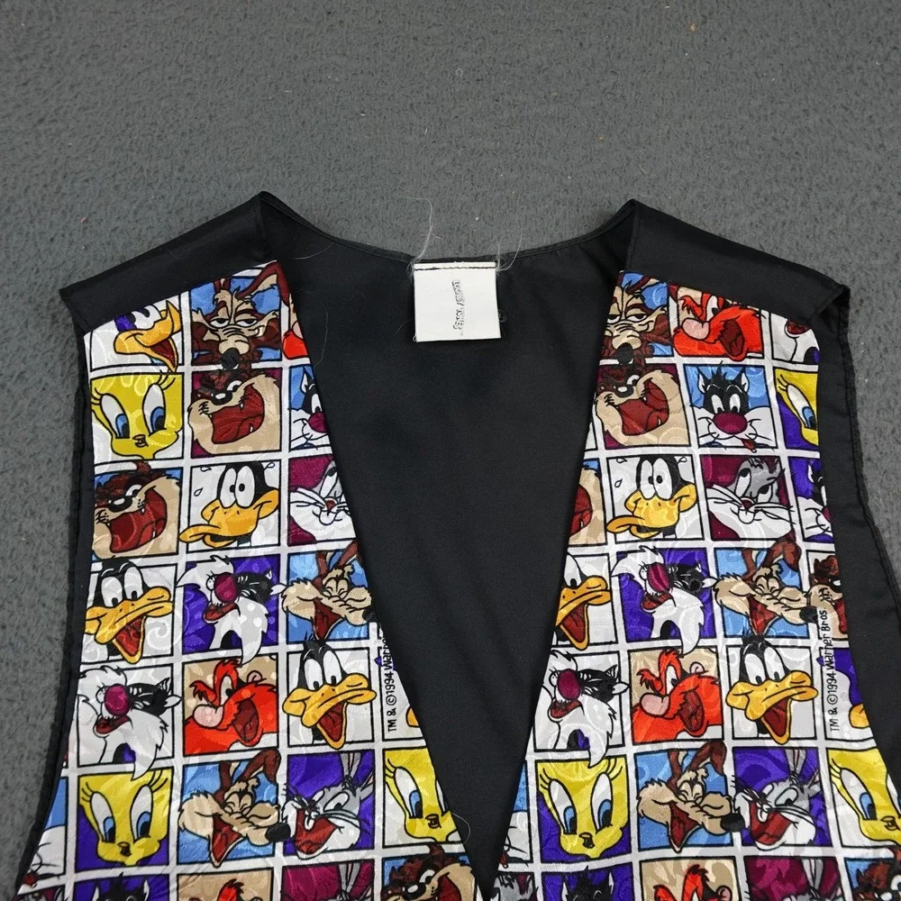 Vintage Looney Tunes Vest Mens Medium Multicolor Cartoon Characters Novelty 90s